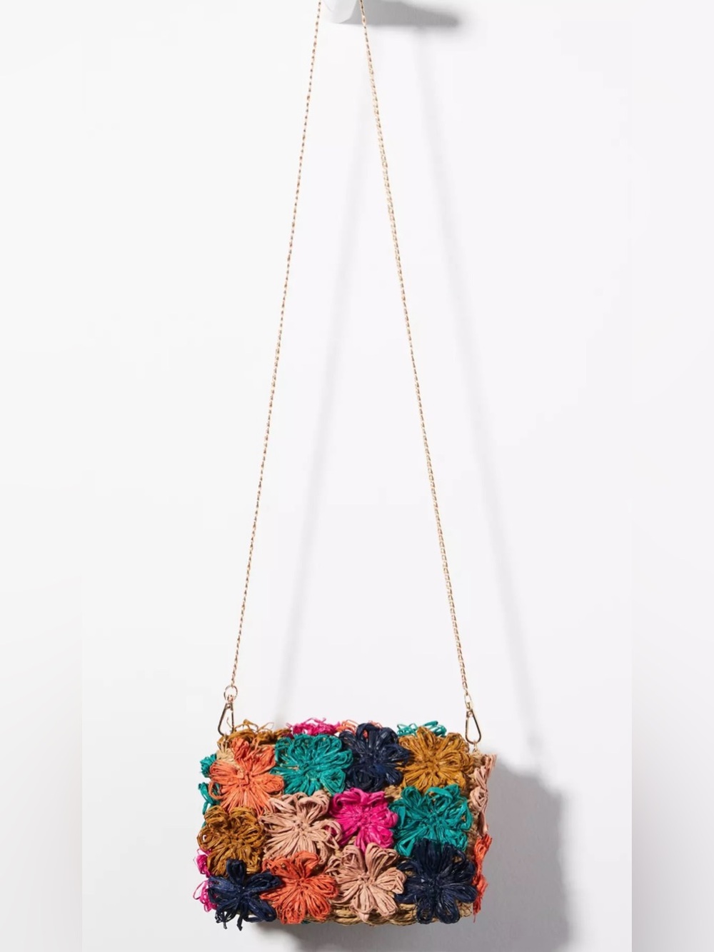 Anthropologie Multicolor Crochet Floral Chain-Strap Crossbody - Picture 1 of 6